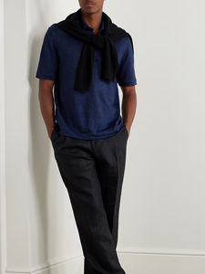 Polo respirant à séchage rapide pour homme avec broderie personnalisée du logo du fabricant, 100 % lin, polos à marque privée - Product Image 2
