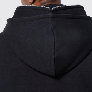 Sweat-shirt à capuche pour homme Up & Go, noir, en molleton 100% coton, coupe décontractée, poche avant, logo imprimé, vêtement d'automne - Product Image 5