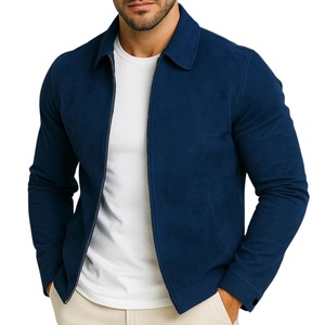 Wholesale Premium Quality <b>Suede</b> Leather Bomber <b>Jacket</b> for <b>Men</b> Windproof Breathable Eco-Friendly Winter Turn Down Collar - Product Image 1