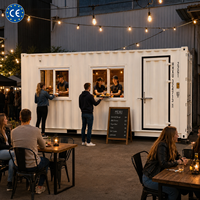 Café modulaire préfabriqué Etodevice, bâtiment commercial clé en main, restaurant en conteneur transformé pour la restauration et les barbecues en plein air