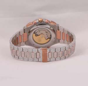 Reloj Mecánico de Lujo Personalizado para Hombre con Diamantes VVS Moissanite 100% Aprobados por el Probador de Diamantes, Reloj Hecho a Mano para Hombre o Mujer - Product Image 2