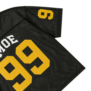 Camiseta de Fútbol Americano para Hombre, Estilo Vintage, Transparente, con Ojales, Estampado Personalizado, Cuello Redondo, Transpirable, 100% Poliéster, Color Negro - Product Image 5