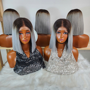วิกผมแท้เวียดนาม GUGU Hair แบบ Double Drawn  พร้อมเชือกผูกปิดผม 5x5  ไม่ต้องใช้กาว  แบบตรงธรรมชาติ  ขนาด 8 นิ้ว สีเทา - Product Image 2