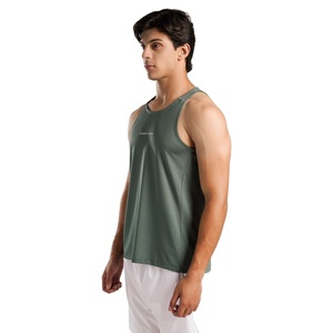 2026 Best Selling <b>Mens</b> <b>Singlets</b> 100% Cotton Knitted Crew Neck 120g Sporty Breathable Anti-UV Front Logo Customized Color OEM - Product Image 3