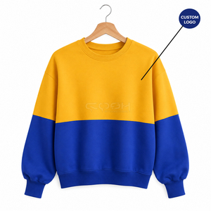 Sudadera Cosh International Sorority Sisterhood con Bloques de Color, Cuello Redondo, Manga Larga, Azul y Amarillo, Tejida en Algodón, para Otoño - Product Image 1
