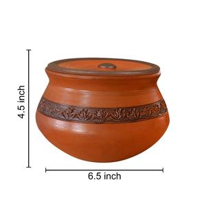Pot en terre cuite fait main avec couvercle, motif végétal marron, décoration décorative pour la maison, thème nature - Product Image 5