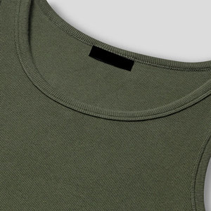 Camiseta sin mangas acanalada de algodón 100% transpirable y elástica para culturismo, ajuste ceñido, ideal para verano - Product Image 6