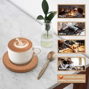 Juego de 4 Posavasos de Madera de Haya, Diseño Rústico Ecológico, 10 mm de Grosor, 300 mm de Diámetro, Hasan Craft, para Decoración de Mesa de Comedor - Product Image 2
