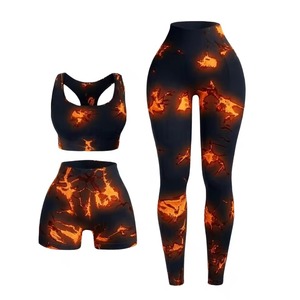 Découvrez notre ensemble de fitness unisexe slim fit à haute élasticité et sans coutures, sublimé |   Ensemble de vêtements de sport personnalisés assortis - Product Image 5