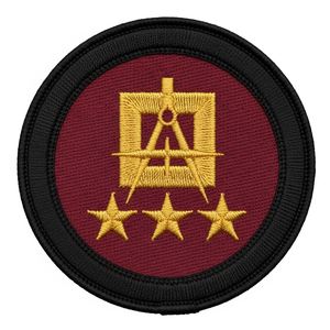 Écusson brodé thermocollant rond, motif couronne de laurier maçonnique, vert et or, pour vêtements et vestes, personnalisable - Product Image 5