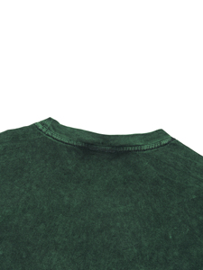 Camiseta de Manga Corta con Cuello Redondo para Hombre, Corte Holgado, Color Sólido, Algodón Lavado, Estilo Informal - Product Image 4