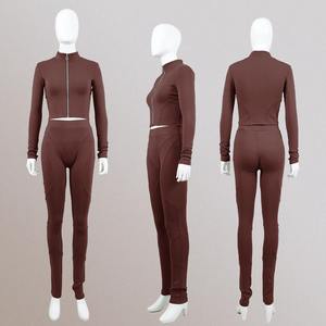 Conjunto Deportivo de Dos Piezas para Mujer, Chaqueta Corta y Pantalones para Correr, Conjuntos Deportivos con Cierre, Tallas Grandes, Trajes Deportivos Personalizados para Mujer - Product Image 5