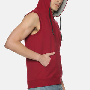 Custom Logo <b>Mens</b> Sleeveless Hooded <b>Tank</b> <b>Tops</b> Designed <b>for</b> Summer Gym Wear with Quick Dry Breathable Fabric - Product Image 5