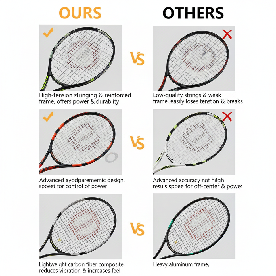 Smart Racquets Taspo Carbon Fiber Tennis Racket Shockproof Lightweight Adult Racquet ...
