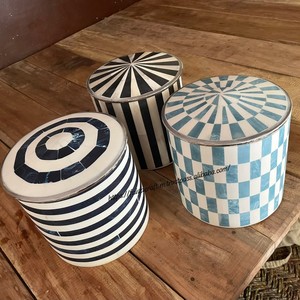 100%Black and White Bone Inlay Ice <b>Bucket</b> Bar & Wine Ice <b>Buckets</b> Beverage Horn Ice <b>Bucket</b> for Low Price <b>with</b> Steel Knobs and <b>Lid</b> - Product Image 6