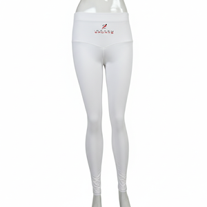 Leggings de yoga et de fitness de haute qualité pour l'entraînement, couleur unie, taille haute, en coton/bambou, respirants, avec taille élastique - Product Image 1