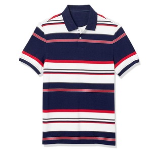Polo pour homme élégant et décontracté à motif uni, manches courtes, anti-plis, en coton uni - Product Image 1
