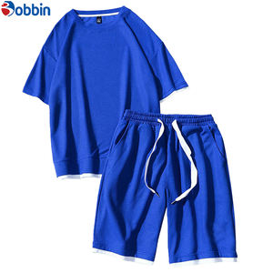 ชุดเสื้อยืดและกางเกงจ็อกเกอร์ผ้าฟลีซทรงโอเวอร์ไซส์สำหรับผู้ชายและผู้หญิง สวมใส่สบาย สไตล์ไฮสตรีท ระบายอากาศได้ดี เหมาะสำหรับฤดูร้อน รับผลิตตามแบบ - Product Image 1