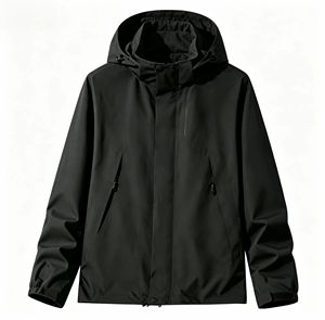Wholesale Custom Casual <b>Warm</b> Fancy Fashion Winter Outdoor Men's Hooded Puffer Jackets Washed Zipper <b>Waterproof</b> Windproof Front - Product Image 3