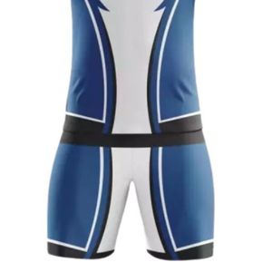 Ensemble de tenue de football bleu roi et blanc avec maillot à manches courtes et short assorti, uniforme d'équipe respirant pour l'entraînement - Product Image 5