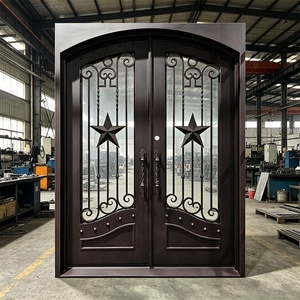 Puerta de Entrada de Hierro Forjado a Mano de Lujo, Resistente al Óxido, Fácil de Montar, Diseño Arqueado, Estilo Moderno, Apertura Abatible - Product Image 3