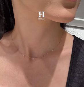 สร้อยคอทองคำ 18K ประดับเพชรหลายเม็ด สร้อยคอเพชรแบบคลัสเตอร์ เพชรเพาะเลี้ยงในห้องปฏิบัติการ เงินแท้ 925 ประดับเพชรเม็ดเล็กๆ แบบลอยตัว - Product Image 1