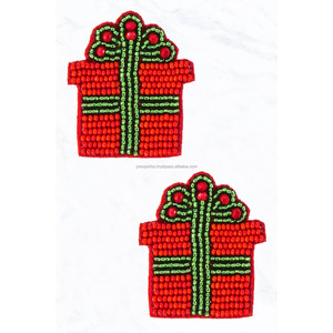 Pendientes de Aro de Cristal Bohemios Geométricos de Sandía Coloridos Hechos a Mano para Mujeres y Niñas, Joyería Divertida para Fiestas de Verano - Product Image 6