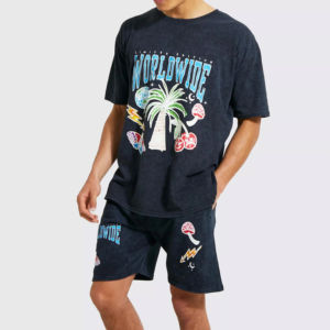 Conjuntos de Pantalones Cortos a Juego de Poliéster/Algodón para Hombre, Talla Grande, Casuales, de Verano, Conjunto de 2 Piezas, Camisa y Pantalones Cortos, Alta Calidad, Transpirables, Personalizados - Product Image 1