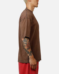 Wholesale price Men Trendy <b>Neutral</b> Brown T Shirt Heavy Weight Cotton T Shirt Breathable Casual Fit T Shirts for men - Product Image 3