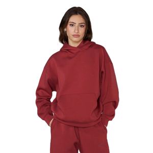 Vente en gros 100% coton anti-boulochage tricoté sweats à capuche pour femmes logo en relief personnalisé décontracté long poids lourd style hiver avant - Product Image 6