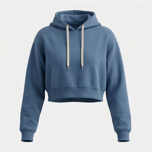 Sudadera con Capucha Corta para Mujer, a la Moda, Tallas Grandes, Transpirable, Personalizable en Color y Ajuste - Product Image 1