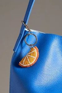Breloque de sac colorée en perles motif agrumes, faite à la main, en forme de fruit d'orange, élégante, pendentif décoratif pour sac à main, accessoire de mode - Product Image 4
