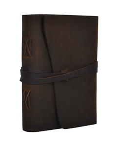 Journal artisanal en cuir véritable souple, relié, design antique marron, pour homme et femme, avec pages vierges en coton recyclé, 120 pages. - Product Image 2