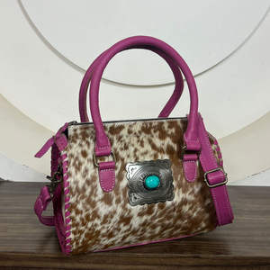 Sacs Speedy en cuir de vache véritable de style western vintage, multi-usages, faits à la main, unisexes, sac de voyage, cuir à poils, parfait pour les femmes - Product Image 4