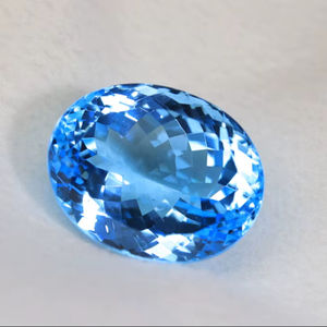 Increíble piedra preciosa de topacio azul suizo - Topacio azul suizo facetado suelto de forma ovalada 16x12mm, piedra auténtica para joyería. - Product Image 1