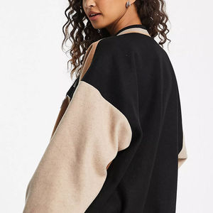 Custom Women's Varsity Jacket Premium Wool Blend Jacket Genuine Leather Sleeves Private Label OEM ODM Fashion Outerwear - Product Image 5