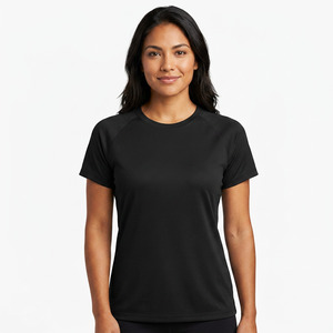 Camiseta de Manga Corta para Hombre, Cuello Redondo, Negra, 100% Algodón, Ecológica, de Secado Rápido, Corte Regular, Color Sólido, Tejido de Punto - Product Image 4