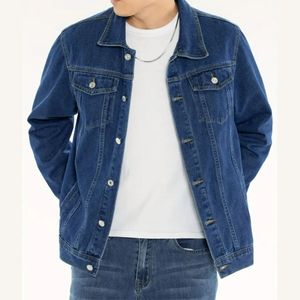 Men's Stylish Casual Solid Color Denim <b>Jacket</b> - Product Image 4