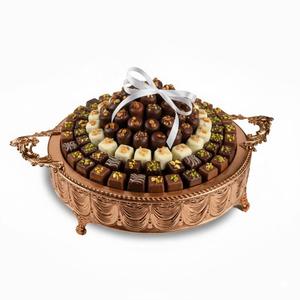 Plateau à chocolat en métal finition cuivre de qualité supérieure, élégant plateau de présentation pour chocolats et desserts, idéal pour la maison et l'hôtellerie - Product Image 2