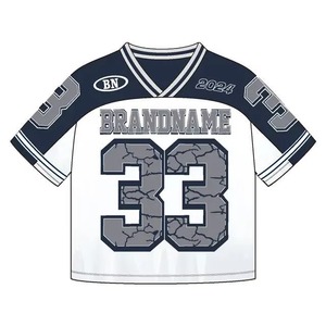 เสื้อเจอร์ซีย์อเมริกันฟุตบอลทรงหลวมแบบถักตาข่ายคอวีขนาดใหญ่พิเศษ รุ่นปี 2026 จากฝรั่งเศส ระบายอากาศได้ดี สไตล์วินเทจอเมริกัน - Product Image 3
