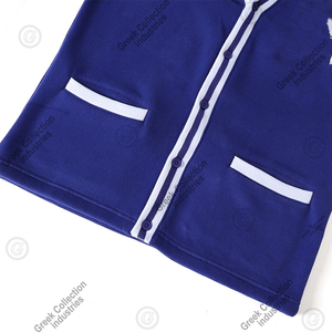 Greek sorority fraternity <b>cardigans</b> 100% cotton blue women's sweaters V-neck university embroidery logo college <b>varsity</b> <b>cardigan</b> - Product Image 3