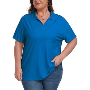 Camisetas Polo Extra Grandes de Secado Rápido para Mujer, Hechas de Algodón/Poliéster, Tela Cómoda - Product Image 1