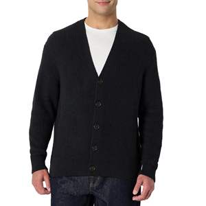 Cárdigan de punto informal holgado para hombre, con botones decorativos, para primavera y otoño, chaqueta fina con logo frontal - Product Image 1