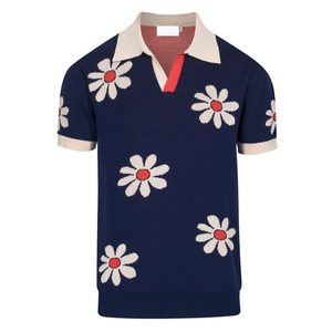 Camiseta Retro 2026 para Hombre, Cuello en V, Corte Ajustado, Manga Corta, Informal, Ligera, Antiarrugas, Tejido de Viscosa/Poliéster con Bolsillo - Product Image 1