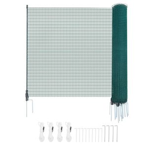 "Garden Safety Netting 3 X 49.2 FT <b>Plastic</b> <b>Mesh</b> Fencing with Double Spike Stakes & Guy Ropes" - Product Image 1