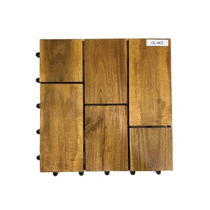 Azulejos de cubierta de teca de Acacia entrelazados de alta calidad, Base de PVC impermeable, diseño contemporáneo, suelo de madera para exteriores, antideslizante - Product Image 6