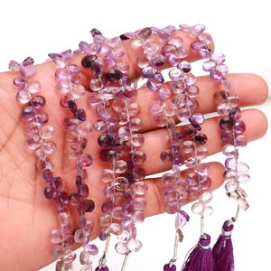 Natural Pink <b>Amethyst</b> Faceted Pear Beads 5MM 7MM Shaded <b>Amethyst</b> Briolette Beads 6 Inch Strand For Jewelry Making in Wholesale - Product Image 4