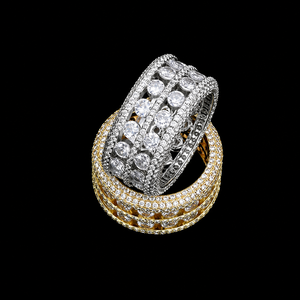 Unique Brilliant Cut Moissanite Pave Setting Engagement Anniversary Full <b>Iced</b> Hip Hop Man's Women's Classic Sterling Silver Band - Product Image 4