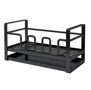 Heavy Duty Iron <b>Kitchen</b> Sink Organizer <b>Shelf</b> With Drain Tray For Keeping Countertops Dry And Clean Efficiently - Product Image 4