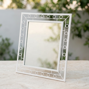 Wholesale White Rectangle Shape Designer Metal Framed <b>Mirror</b> for Home <b>Wall</b> Decoration - Product Image 2